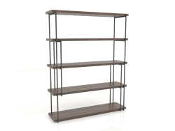 Estante com acabamento em folheado de ébano e laca preta fosca (160x43,5x202 cm)