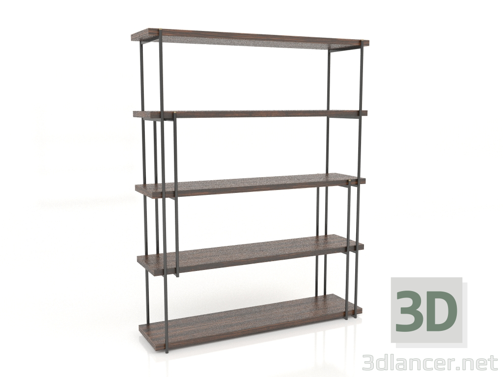 3d model Estantería, acabado chapado en ébano, lacado negro mate (160x43,5x202 cm) - vista previa