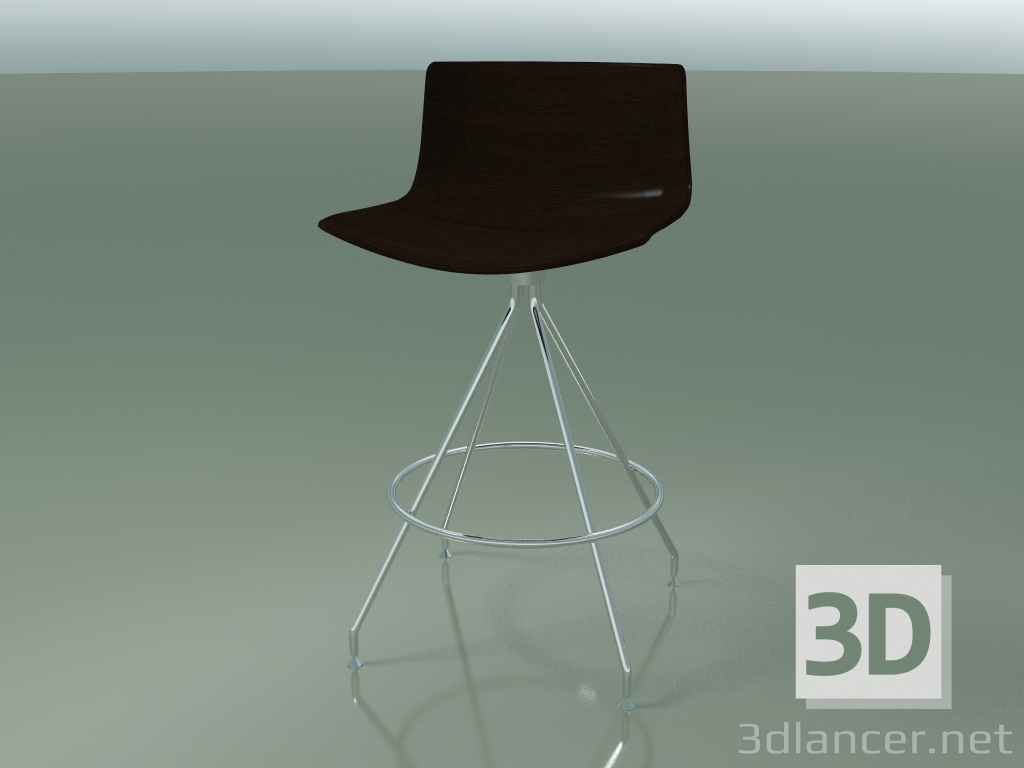 modèle 3D Chaise de bar 0492 (sans rembourrage, wengé) - preview