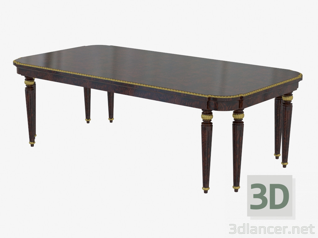 modello 3D Tavolo da pranzo rettangolare in stile classico 1606 - anteprima