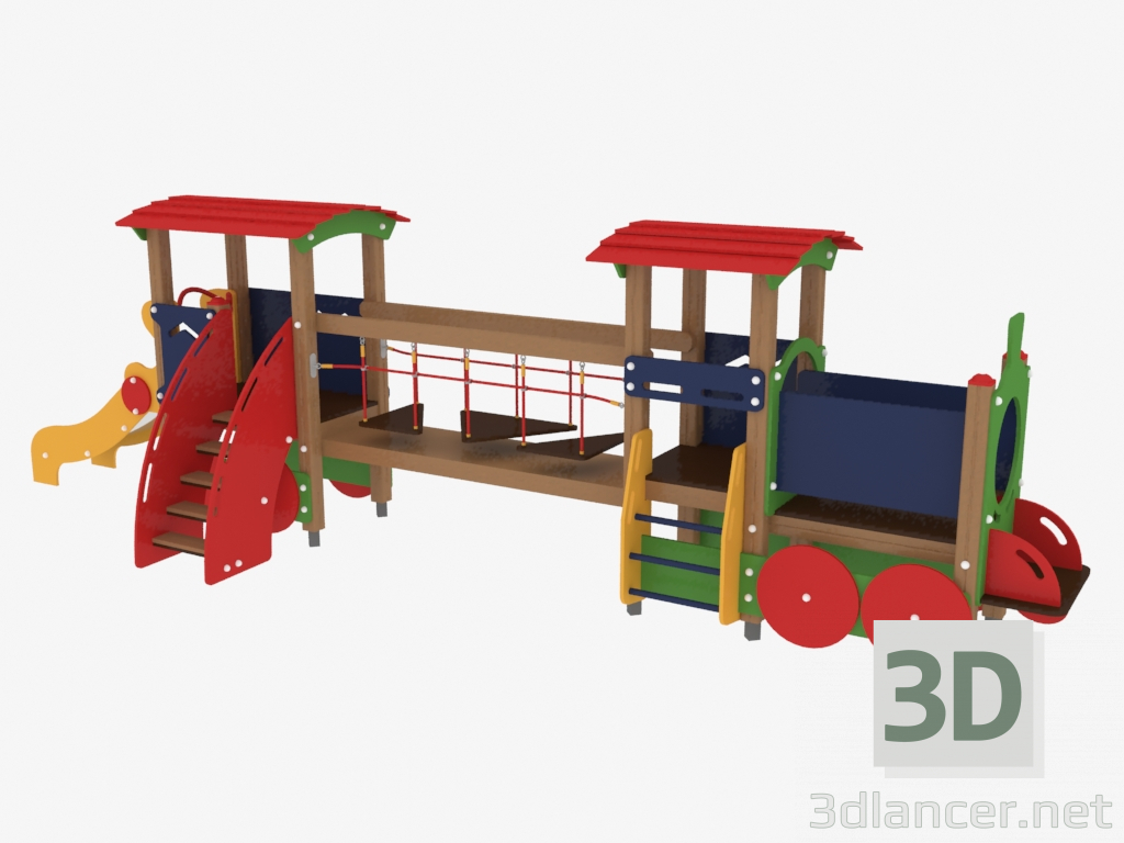 3D modeli Çocuk oyun kompleksi Lokomotiv (5106) - önizleme