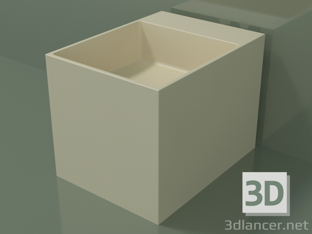 3D Modell Arbeitsplatte Waschbecken (01UN12302, Knochen C39, L 36, P 48, H 36 cm) - Vorschau