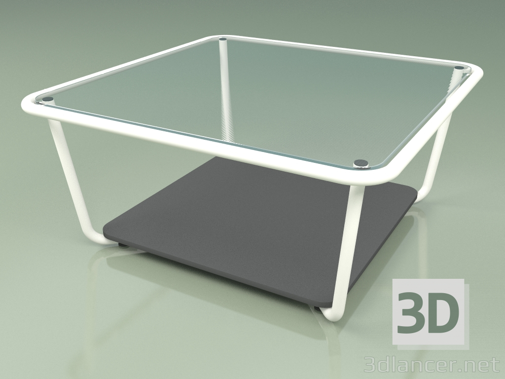 3d model Mesa de centro 001 (vidrio acanalado, metal Milk, HPL gris) - vista previa