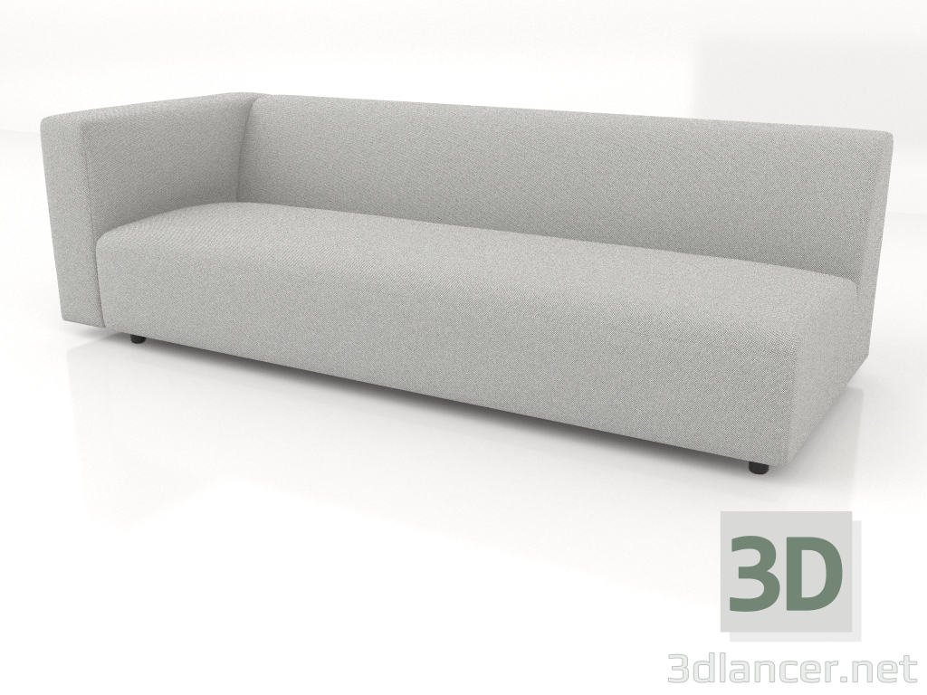 modello 3D Modulo divano 2 posti (L) 223x90 con bracciolo a sinistra - anteprima
