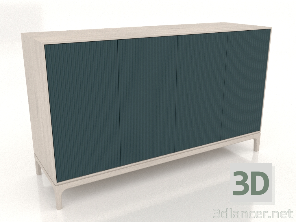 modèle 3D Meuble TV FARGO avec façades fraisées 1600x500x950 mm (vague de mer, chêne blanchi, option 1) - preview