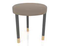 Пуф, обработка черный матовый лак, экокожа PU63 (H42 D38 см)