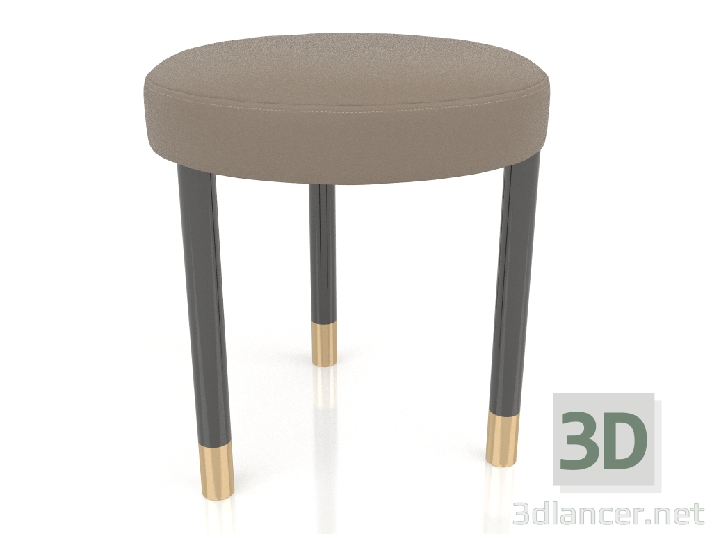 3d model Puf, acabado lacado negro mate, ecopiel PU63 (Alto 42 Profundidad 38 cm) - vista previa