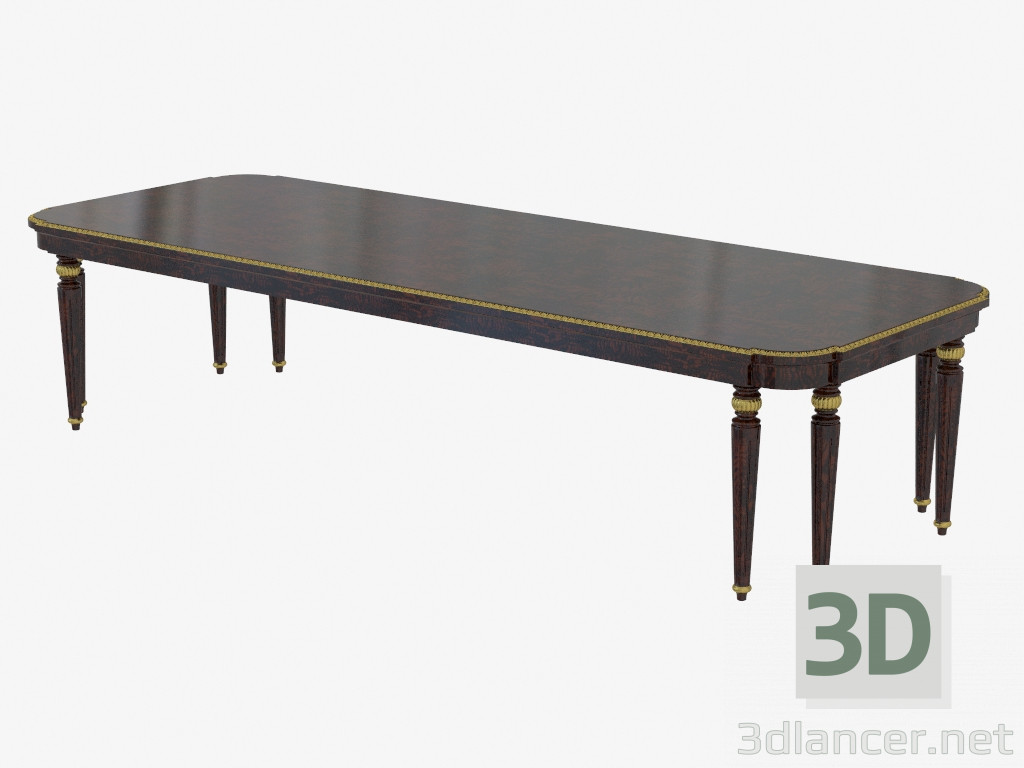 modello 3D Tavolo da pranzo rettangolare in stile classico 1606A - anteprima