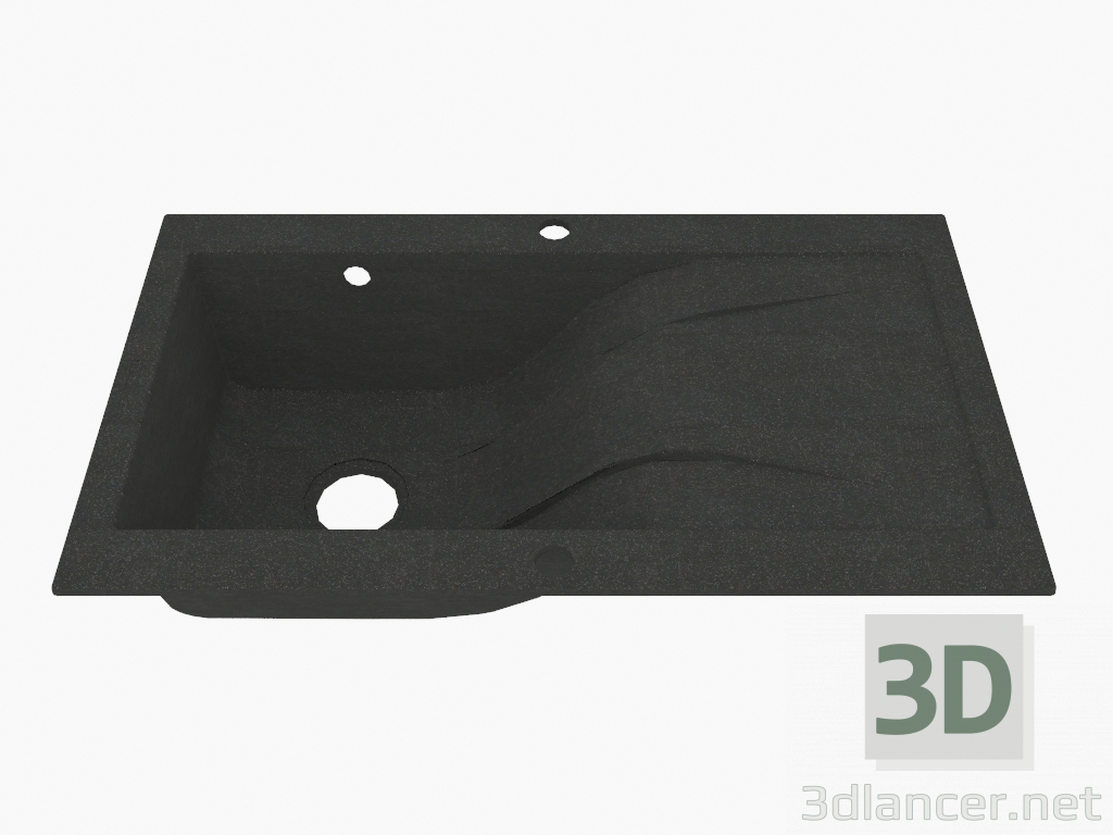 3d model Sink, 1 bowl with draining board - Graphite Metallic Rapsodia (ZQR G113) - preview