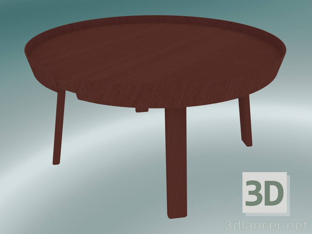 3d model Mesa de café alrededor (grande, rojo oscuro) - vista previa