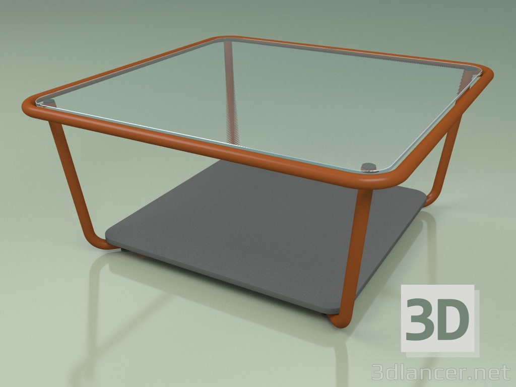 Modelo 3d Mesa de centro 001 (vidro canelado, metal enferrujado, HPL cinza) - preview