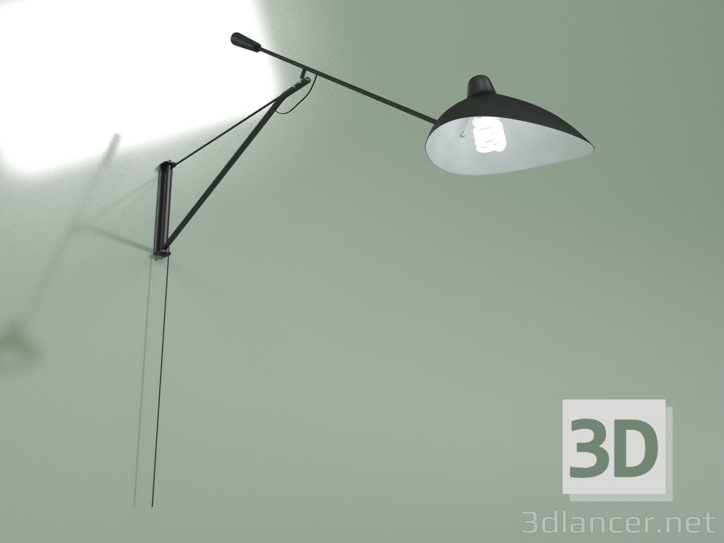 3d model Lámpara de pared Avery (negro) - vista previa