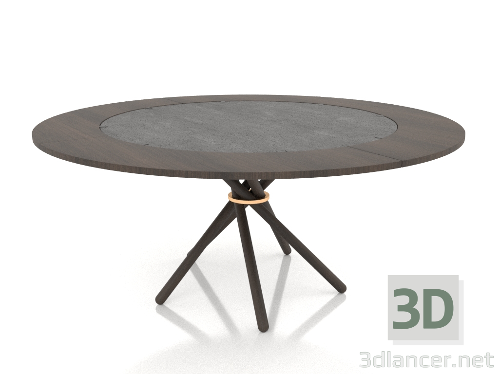 modèle 3D Table à manger Hector 120 (Extra Leaves Dark 120 - 170) - preview