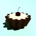 3d model Cupcake with cherry - preview