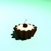 Modelo 3d Cupcake com cereja - preview