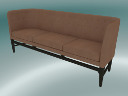 Triple sofa Mayor (AJ5, H 82cm, 62x200cm, Walnut, Leather - Cognac Silk)