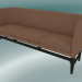 3d model Triple sofá Mayor (AJ5, H 82cm, 62x200cm, Nogal, Cuero - Seda Cognac) - vista previa