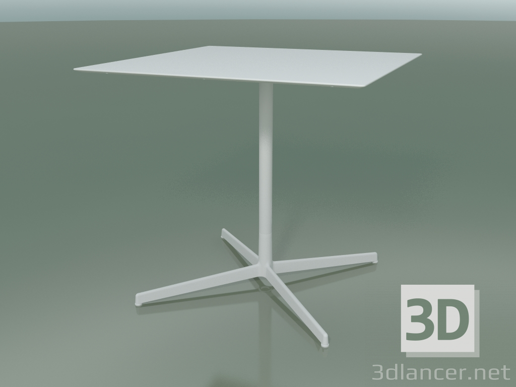 modello 3D Tavolo quadrato 5550 (H 72.5 - 79x79 cm, Bianco, V12) - anteprima