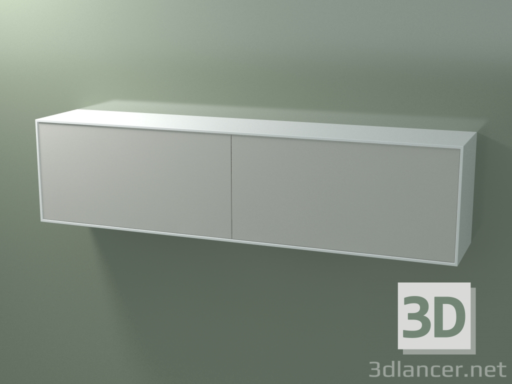 3D Modell Doppelbox (8AUGÂA03, Gletscherweiß C01, HPL P02, L 192, P 36, H 48 cm) - Vorschau