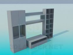 Wall unit with TV stand