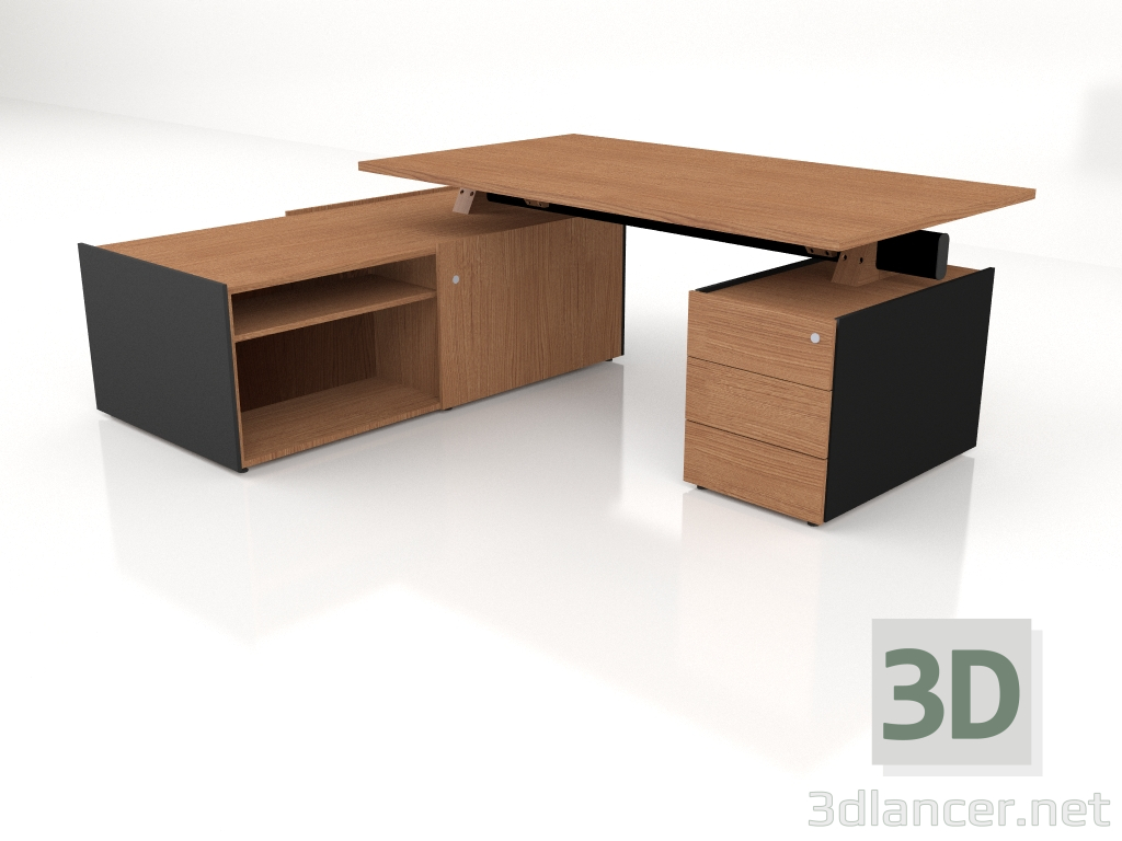 modello 3D Tavolo da lavoro Viga Executive V37L (2144x1801) - anteprima