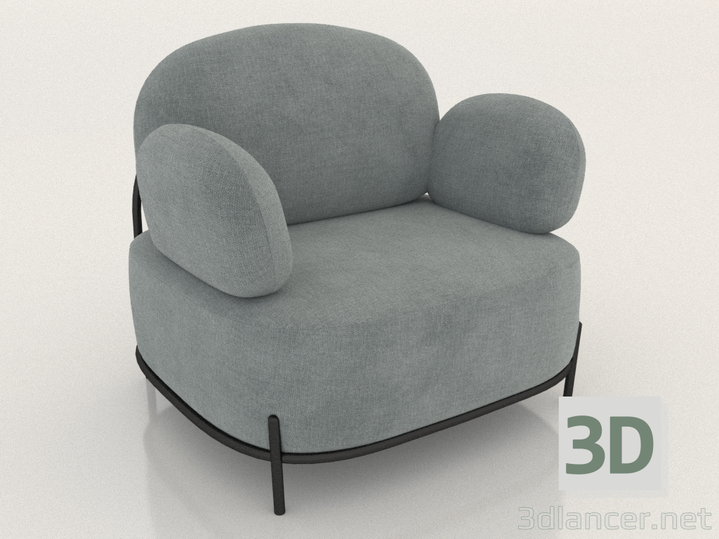 3D Modell Sessel Coco (blau) - Vorschau
