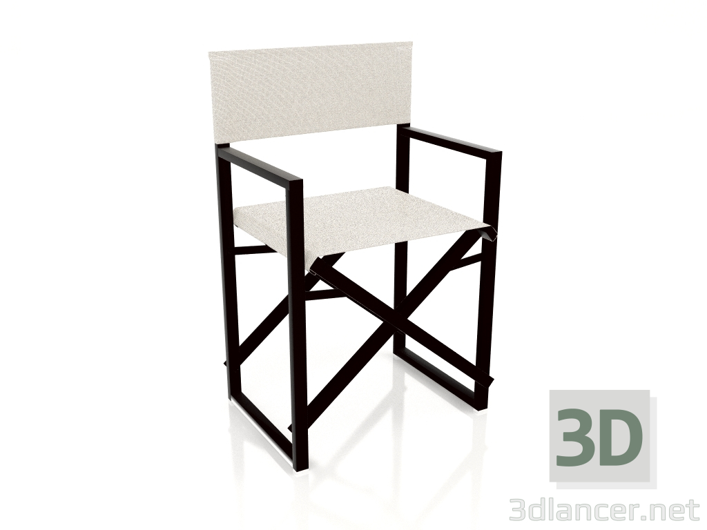 modèle 3D Chaise pliante (Noir) - preview