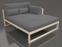Sofá modular XL, secção 2 direita, encosto alto, madeira artificial (Areia)