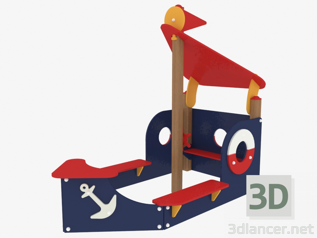 3d model Juego infantil del arenero del barco (5108) - vista previa