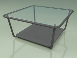 Table basse 001 (Verre nervuré, Métal Fumé, HPL Gris)