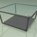modello 3D Tavolino 001 (vetro millerighe, metallo fumé, HPL grigio) - anteprima