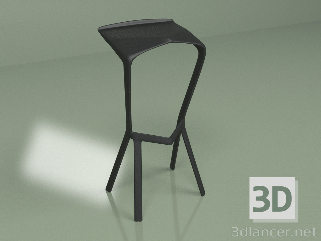 modello 3D Sgabello da bar Miura 2 (nero) - anteprima