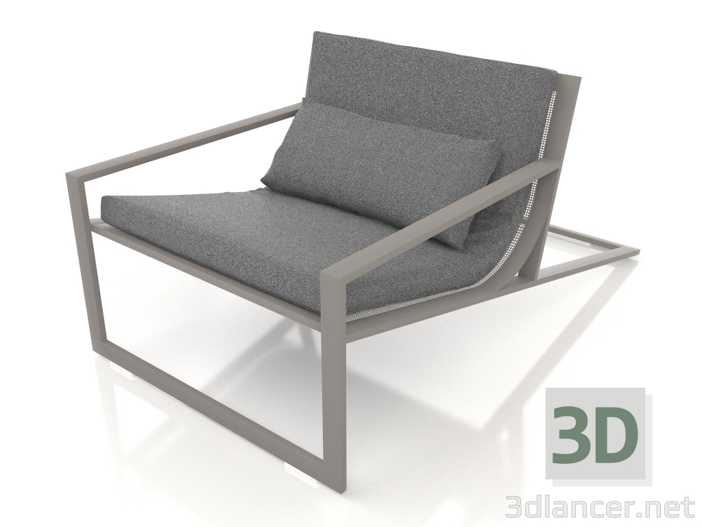 modello 3D Sedia club unica (grigio quarzo) - anteprima