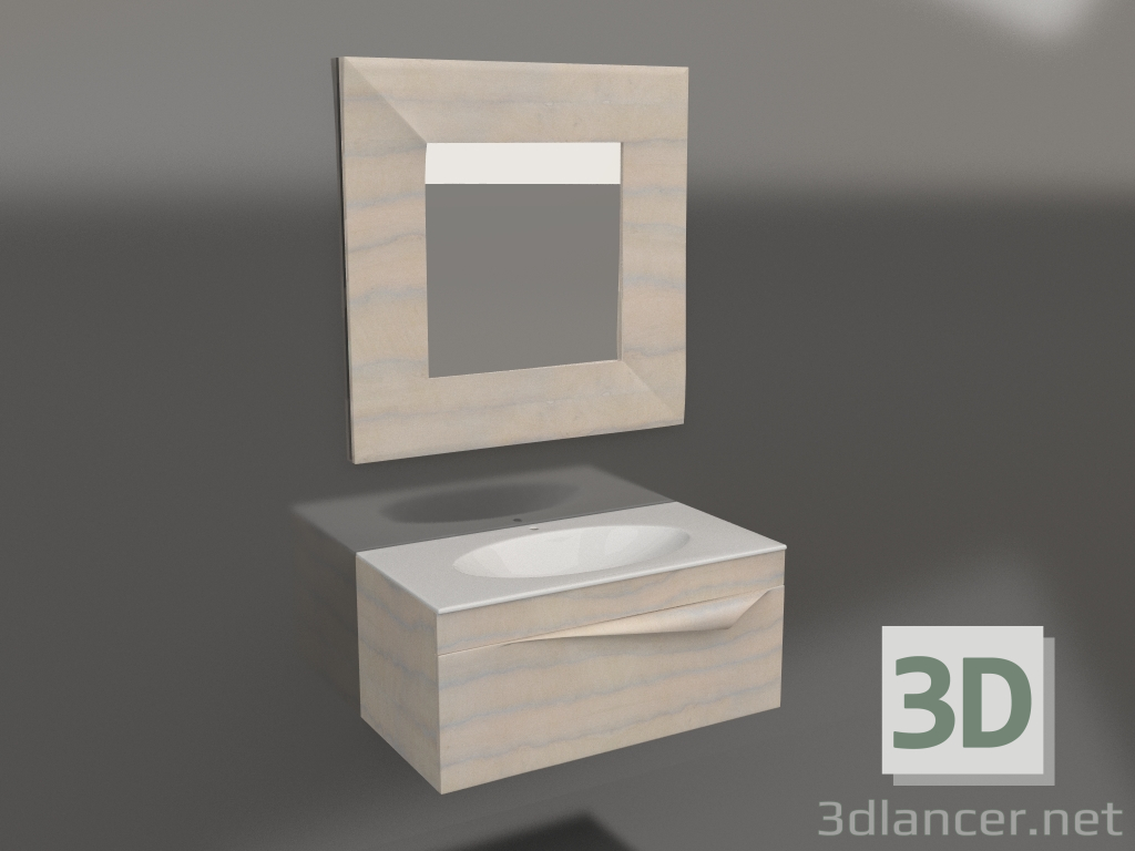 3D modeli Aynalı Banyo Dolabı (Pap-w.01.10.LIGHT+Pap-w.02.10.LIGHT) - önizleme