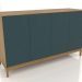 3d model FARGO TV stand with milled facades 1600x500x950 mm (sea wave, natural oak, option 1) - preview