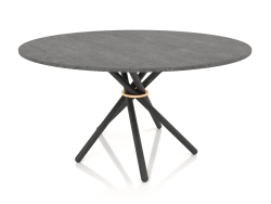 Dining table Hector 140 (Dark Concrete, Black Gray)
