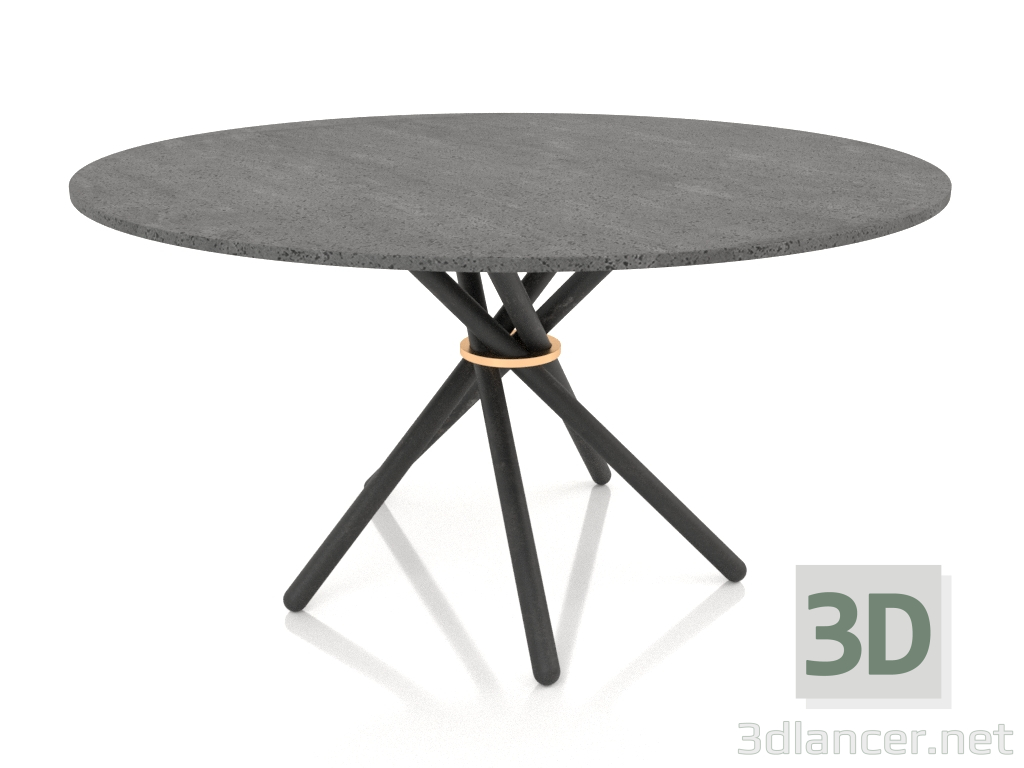 3D modeli Yemek masası Hector 140 (Koyu Beton, Siyah Gri) - önizleme