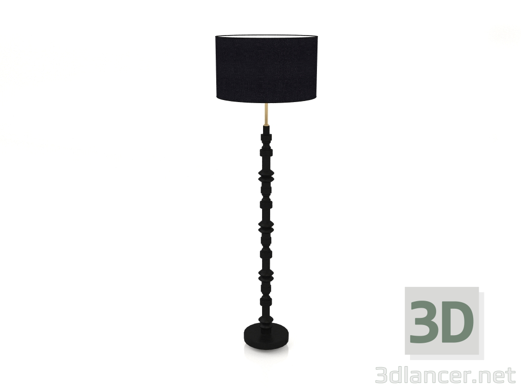 3d model Lámpara de pie Totem (Negro) - vista previa