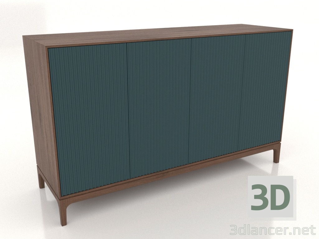 3d model FARGO TV stand with milled facades 1600x500x950 mm (sea wave, tobacco oak, option 1) - preview