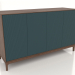 3d model FARGO TV stand with milled facades 1600x500x950 mm (sea wave, tobacco oak, option 1) - preview