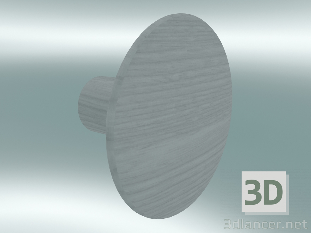 3D modeli Elbise askısı Noktalar Ahşap (Ø6.5 cm, Gri) - önizleme