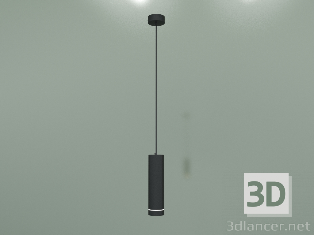modello 3D Plafoniera LED a plafone DLR023 (nera) - anteprima