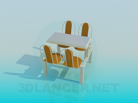 modelo 3D Una mesa en el café - escuchar modelo 3D Una mesa en el café - escuchar
