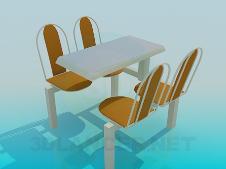 modelo 3D Una mesa en el café - escuchar modelo 3D Una mesa en el café - escuchar