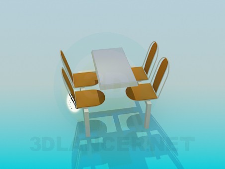 modelo 3D Una mesa en el café - escuchar modelo 3D Una mesa en el café - escuchar