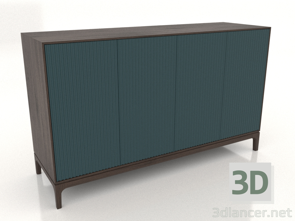 3d model FARGO TV stand with milled facades 1600x500x950 mm (sea wave, dark oak, option 1) - preview