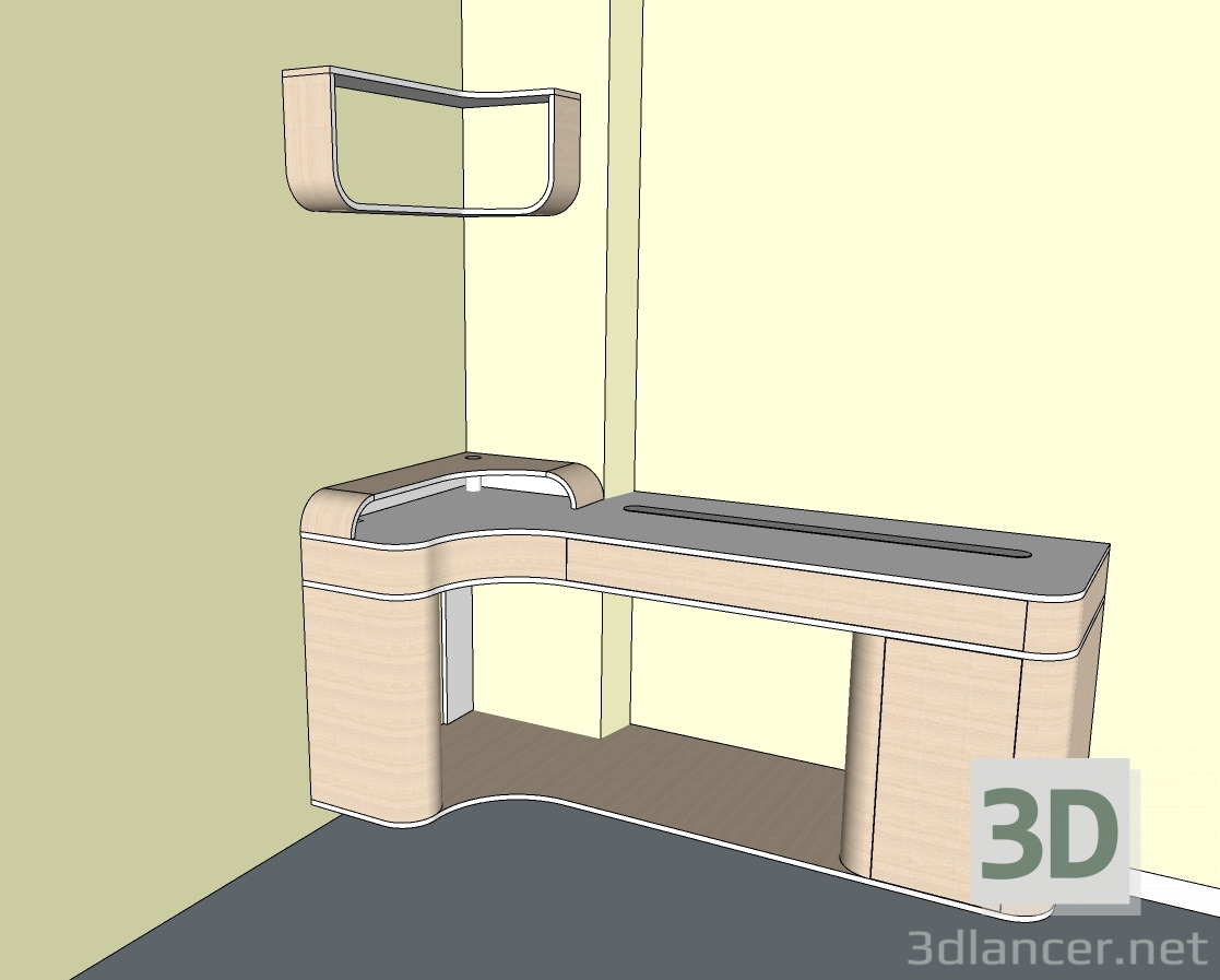 modello 3D Tavolo di lavoro - anteprima