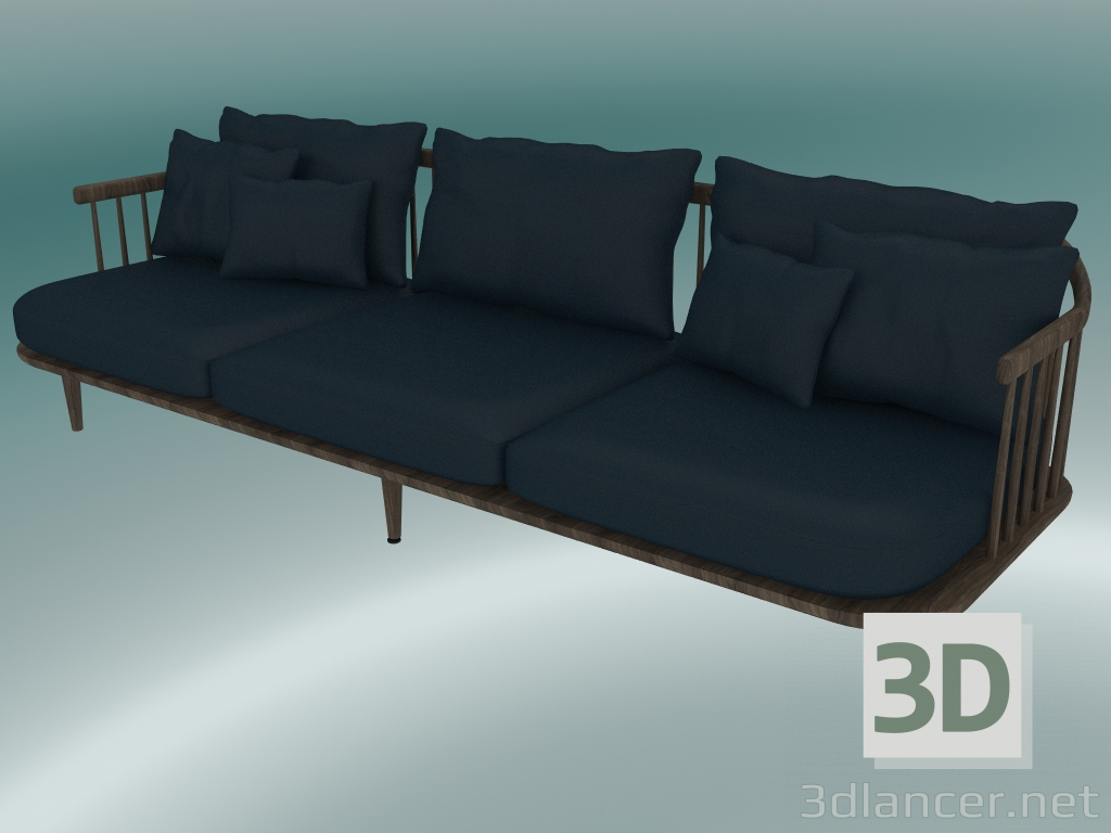 3d model Sofa triple Fly (SC12, 80x240 N 70cm, Smoked oiled oak with Harald 2 182) - preview