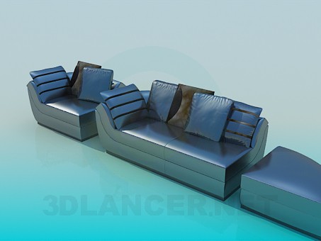 3d модель Комплект мягкой мебели – превью