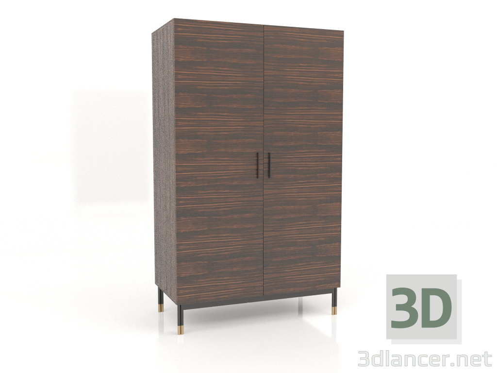 3d model Armario, chapa de ébano, lacado negro mate, latón (120x61x200 cm) - vista previa